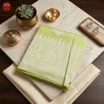 Light Green Linen with thread work saree