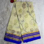 Ilakal Beige with Purple border saree