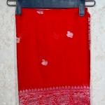 Banaras Cherry Red Pure Khadi Chiffon