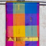 Multicolor Kattam Checks Silk Saree