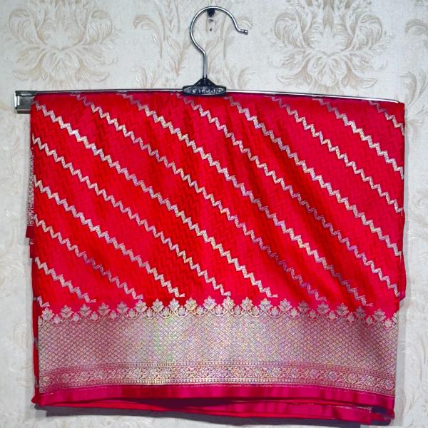 Pure Banarasi Silk Saree Pinkish Orange