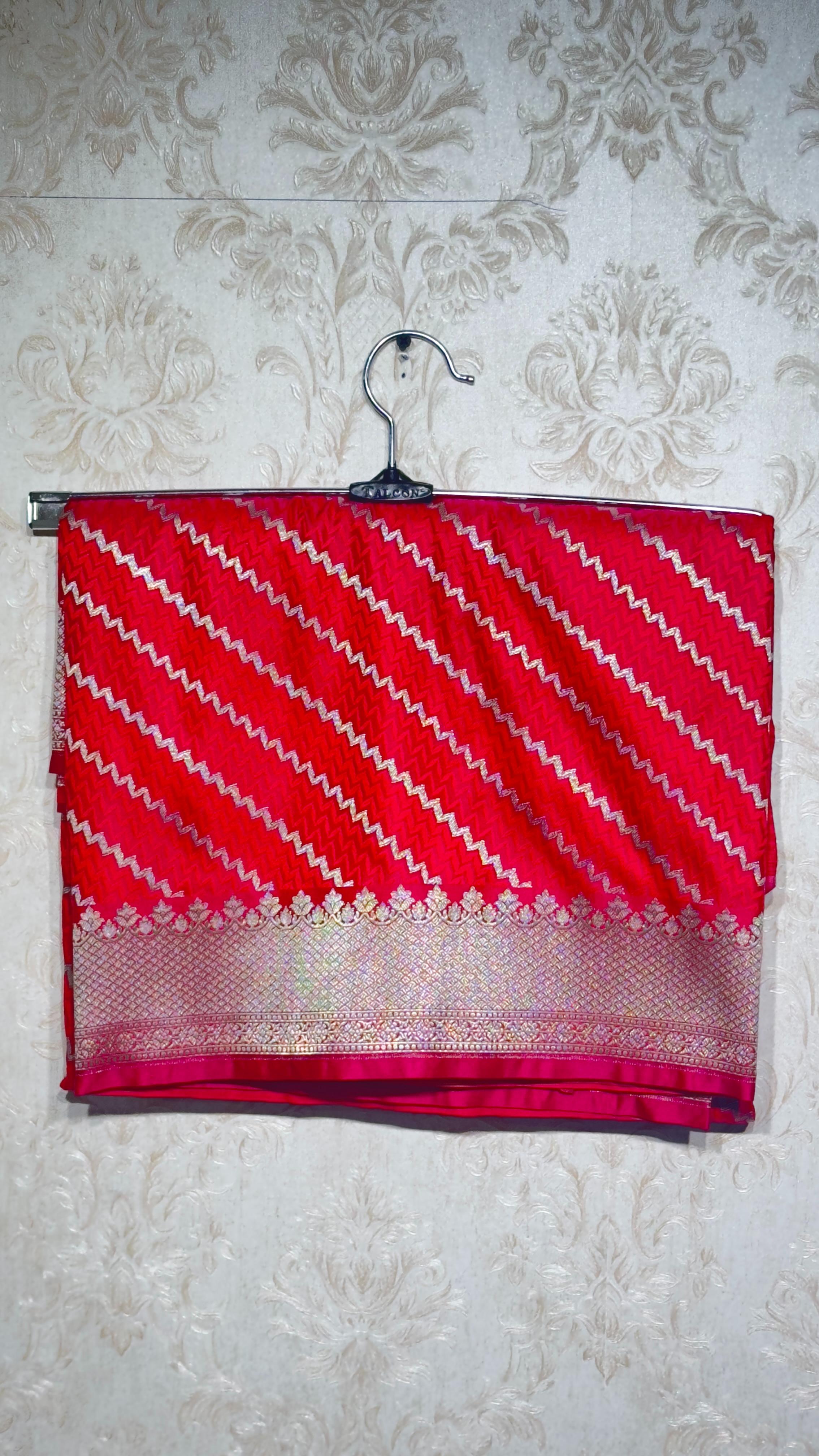 Pure Banarasi Silk Saree Pinkish Orange