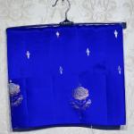 Royal Blue Pure Raw Mango Silk with Satin Border