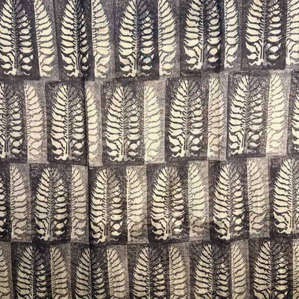 Black & Grey leaf design Pure cotton saree