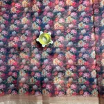 Black Floral print crush viscose fancy saree