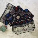 Black with abstract print pure chiffon saree