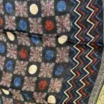 Black with abstract print pure chiffon saree