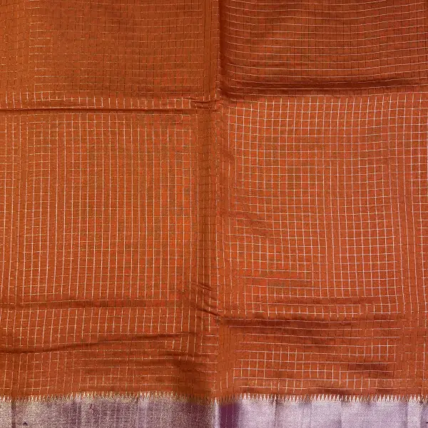 Orange with Pink rich border & pallu fancy saree