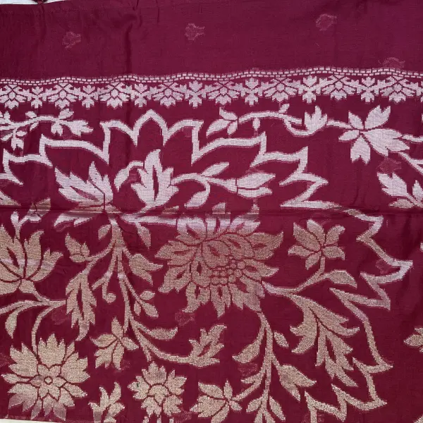 Red Tissue Jamdhani Saree