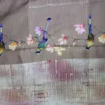 Pista green satin digital print border Kota Silk Saree