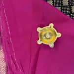 Black with pink rich border & pallu premium semi crepe saree