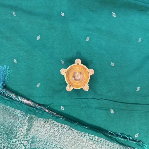Raama Green with buttas semi benarasi saree