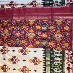 White kalamkari work pattern fancy saree