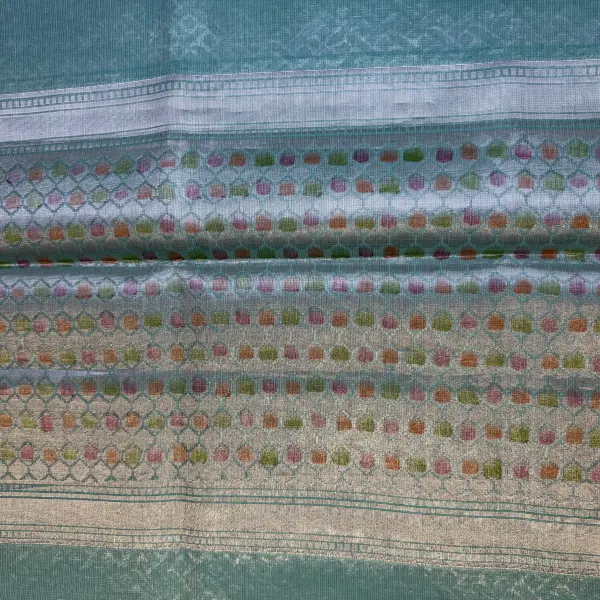 Blue Jaal Pattern brocade fancy saree