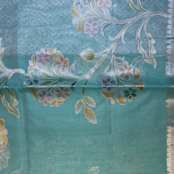 Blue Jaal Pattern brocade fancy saree