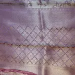 Rose Pink Jaal pattern tissue satin silk saree