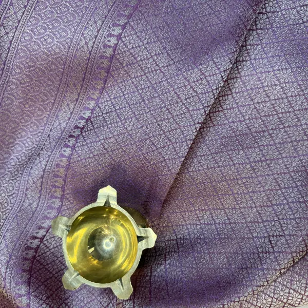 Rose Pink Jaal pattern tissue satin silk saree