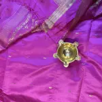 Rose Pink bentex border with buttas semi crepe saree