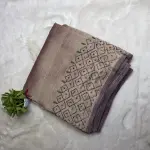 Brown with thread work semi Tussar Saree