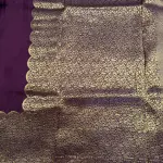 Wine Long border Semi Crepe Saree