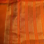 Orange Bentex border Semi Crepe Saree