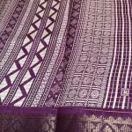 Maroon double border with stripes fancy saree