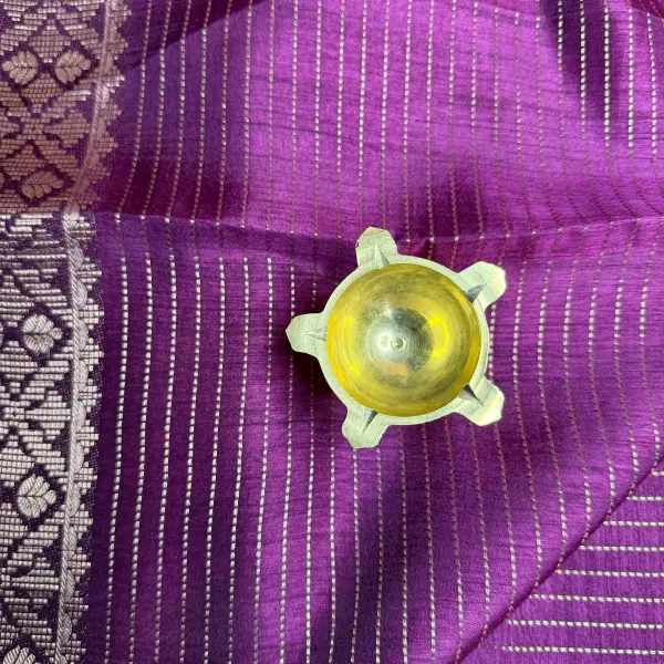 Maroon double border with stripes fancy saree