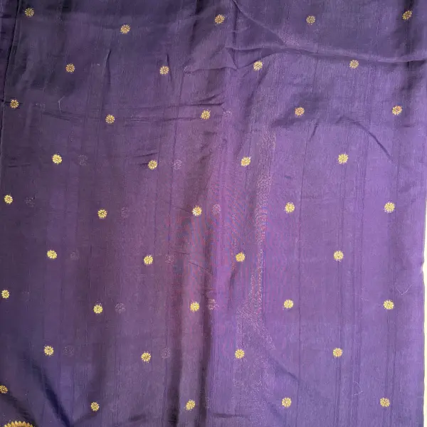Purple with small buttas Semi Crepe Saree