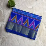 Royal Blue temple border poochampalli saree