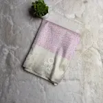 Pink checks with Satin border fancy Saree