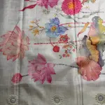 Pink checks with Satin border fancy Saree