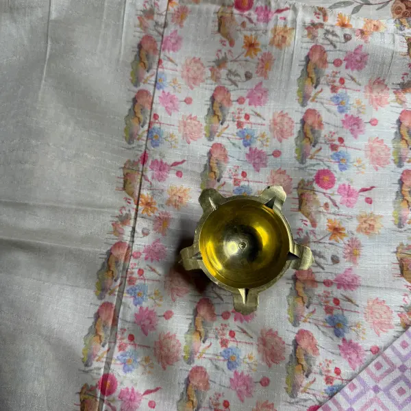 Pink checks with Satin border fancy Saree