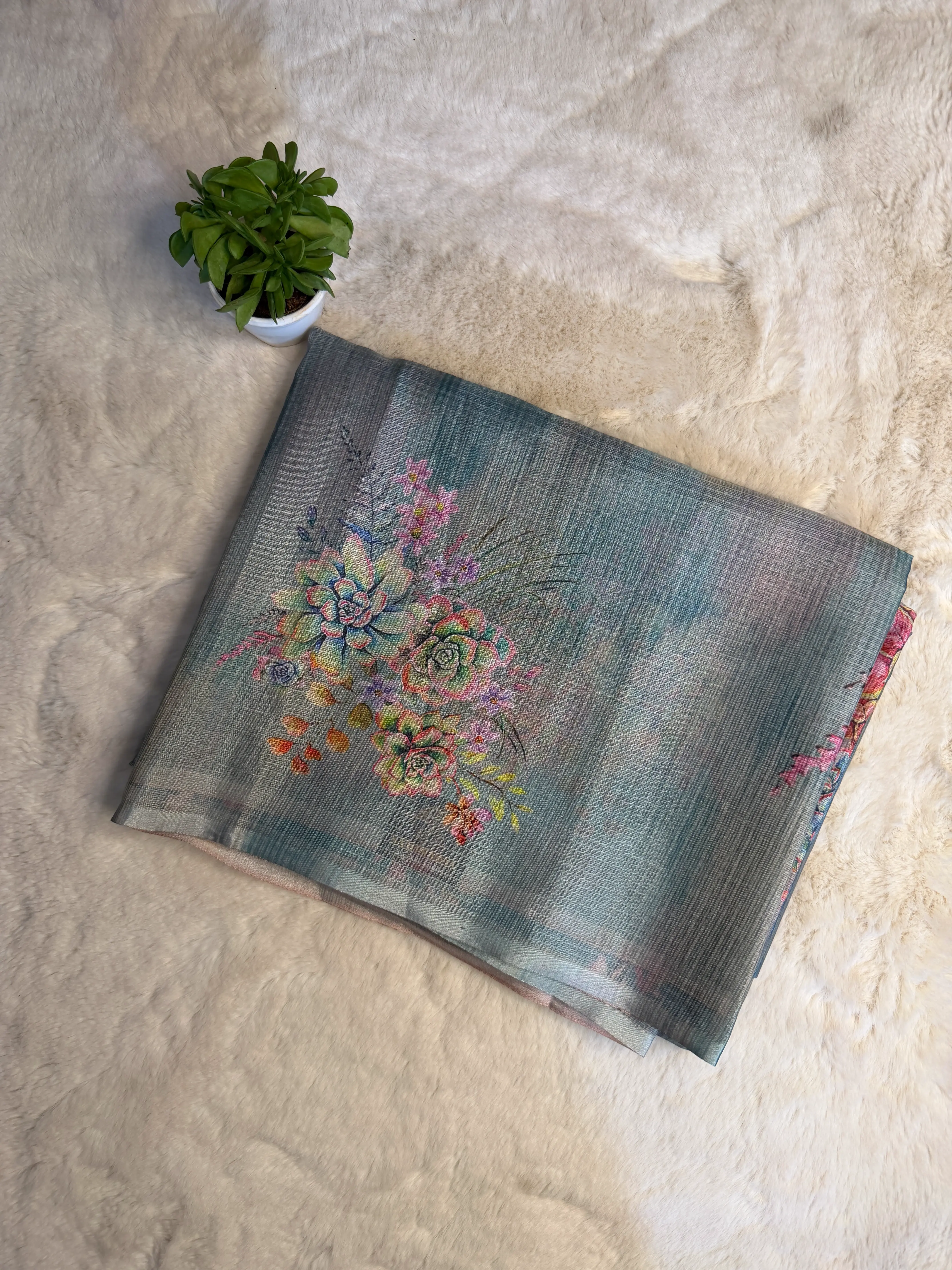 Digital Print Kota Tissue Saree