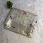 Cream Tissue Organza with Bird thread work Saree