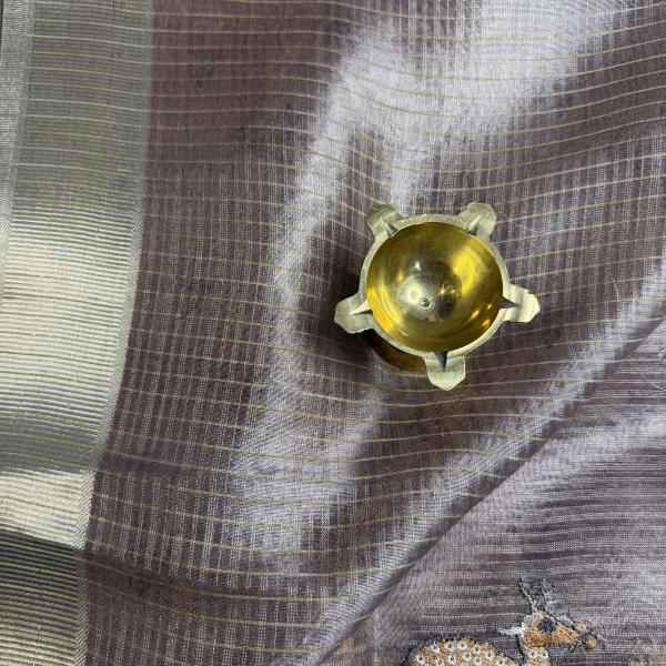 Onion Pink With thread work organza saree