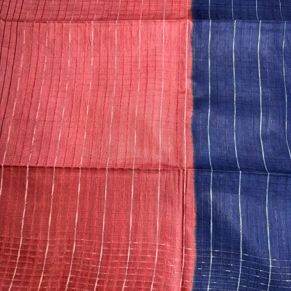 Grey with abstract border Semi Tussar Saree