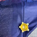 Grey with abstract border Semi Tussar Saree