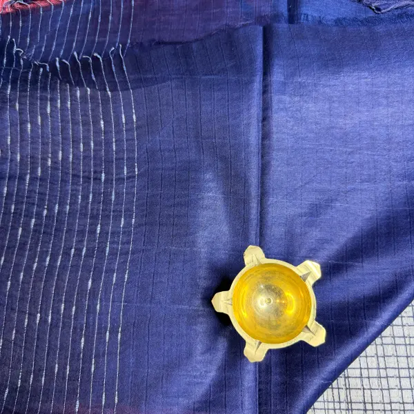 Grey with abstract border Semi Tussar Saree