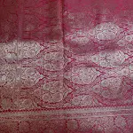 Pink jewel design grand pallu Semi Benaras Saree