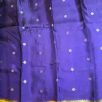 Purple with Yellow border Semi Crepe Saree