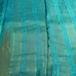 Blue temple border Semi crepe saree