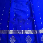 Peacock Blue with bentex border semi crepe saree