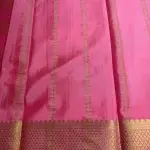 Rose Pink Stripes Semi Crepe Saree