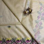 Yellow With Floral Knit Work Kota Cotton Saree