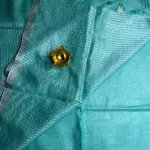 Sky Blue Plain Pure Lenin Saree