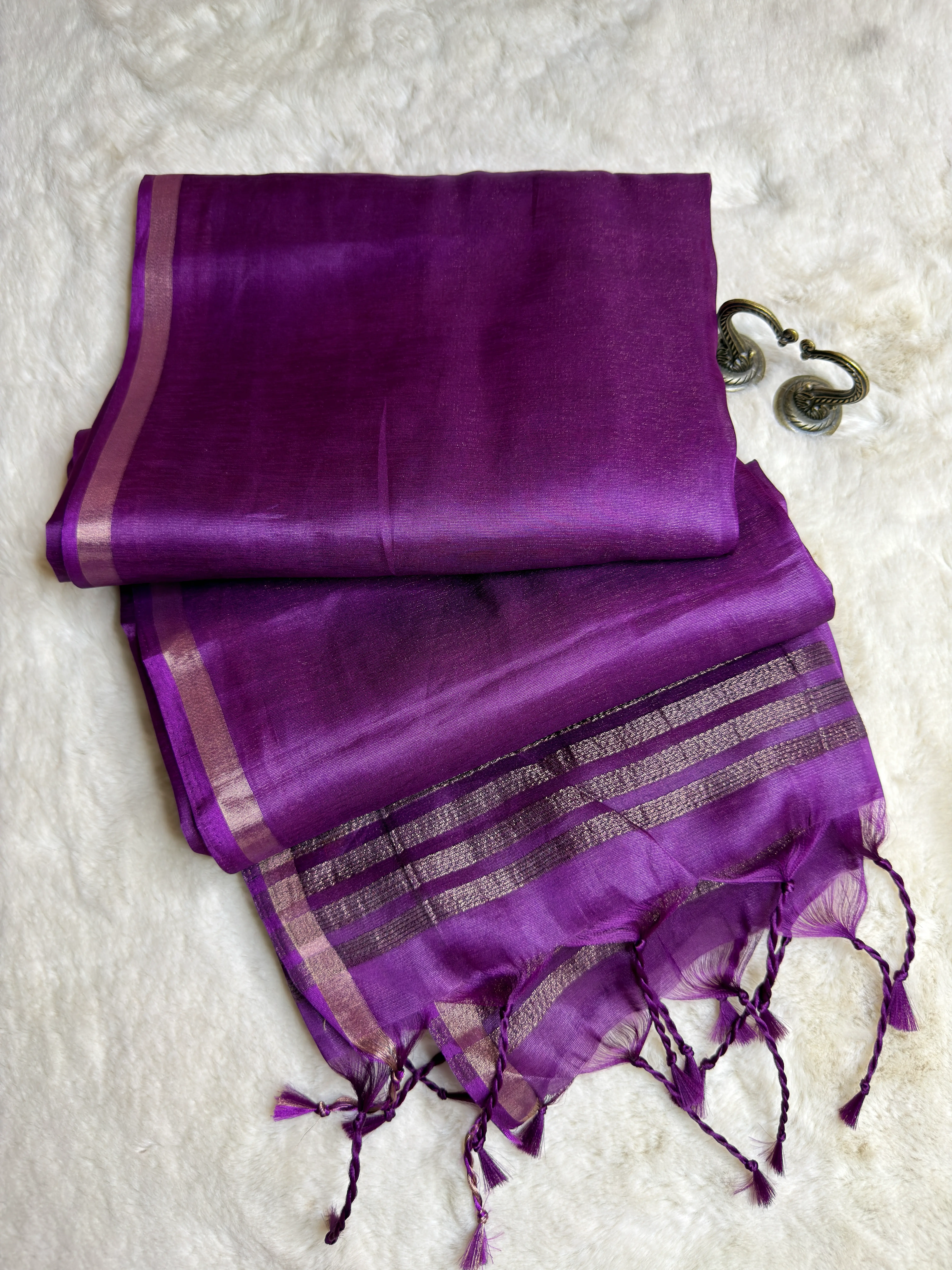 Plain Thin border Semi Modal Saree