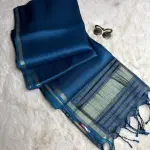 Plain Thin border Semi Modal Saree