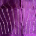 Purple with stripes and gap border Semi Tussar Saree