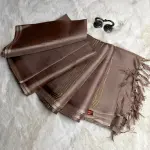 Luminous Self Motif Plain Semi Tussar Saree