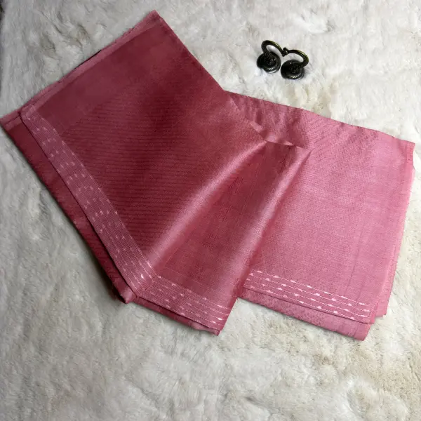 Thread Border Plain Tussar Silk Saree